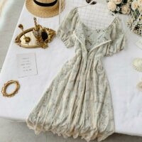 Francuska letnia szyfonowa sukienka wróżki Szyfonowa kawaii