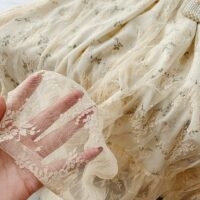 Robe de fée d'été française en mousseline de soie Mousseline kawaii