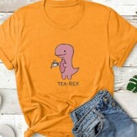 T-shirt graphique Kawaii Tea-Rex Dinosaure kawaii