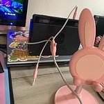 Kawaii różowy zestaw słuchawkowy z uszami kota