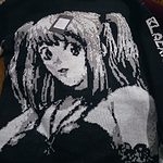 Magliette nere con grafica anime gotica