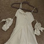 Biała sukienka z paskiem w kształcie bajki Kawaii