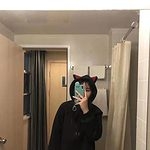 Kawaii czarna bluza z kapturem z uszami kota
