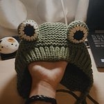 Sombrero de rana de punto lindo kawaii