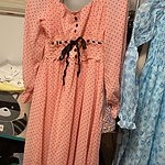 French Vintage Autumn Dot Midi Dress