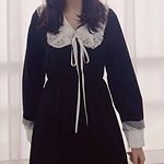 Vintage Black Sweet Long Dress
