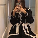 Japanse zwarte Lolita-jurk