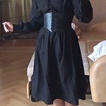Gotycka czarna sukienka marynarska