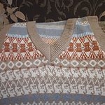 Корейский винтажный свитер с v-образным вырезом