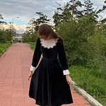 Franse retro zwarte midi-jurk