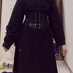 Gotycka czarna sukienka marynarska