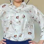 Harajuku blouse met engelenprint uit de jaren 90