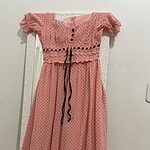 Vintage zomerstip midi-jurk
