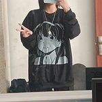 Harajuku-sweatshirts met anime-print