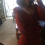 Kawaii słodka czerwona sukienka z dzianiny