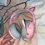 Kawaii Розовая гарнитура с кошачьими ушками