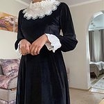 Robe mi-longue française rétro noire