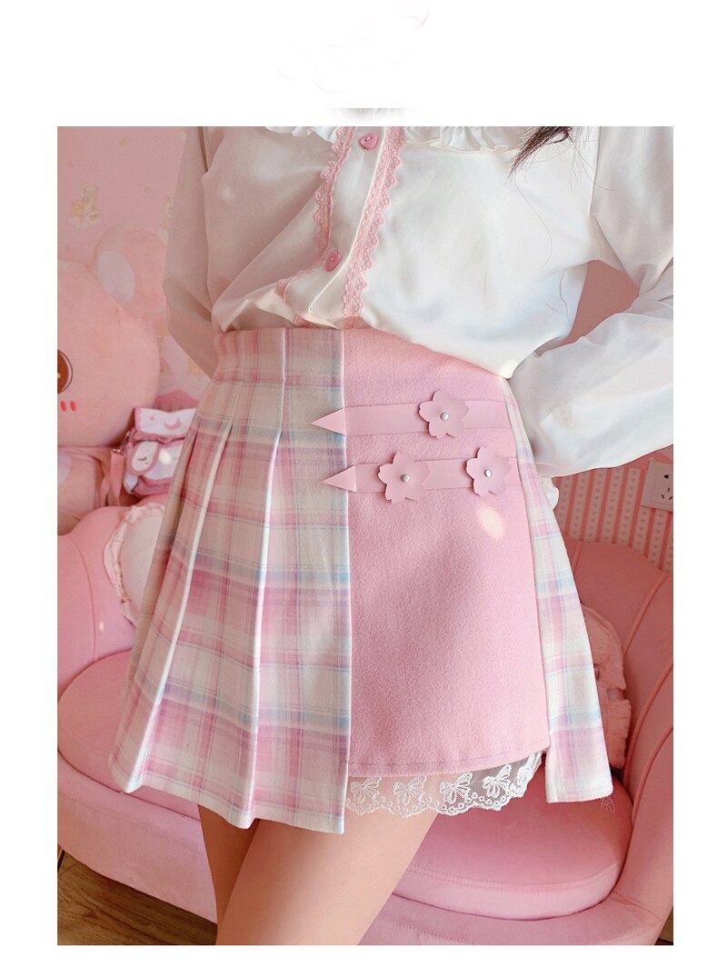Kawaii School Girl High Waist Plaid Mini Skirt - Kawaii Fashion Shop ...