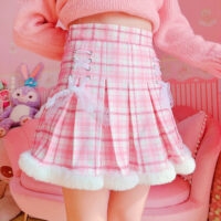 Plisowana spódnica mini Kawaii Lolita Kawaii Lolity