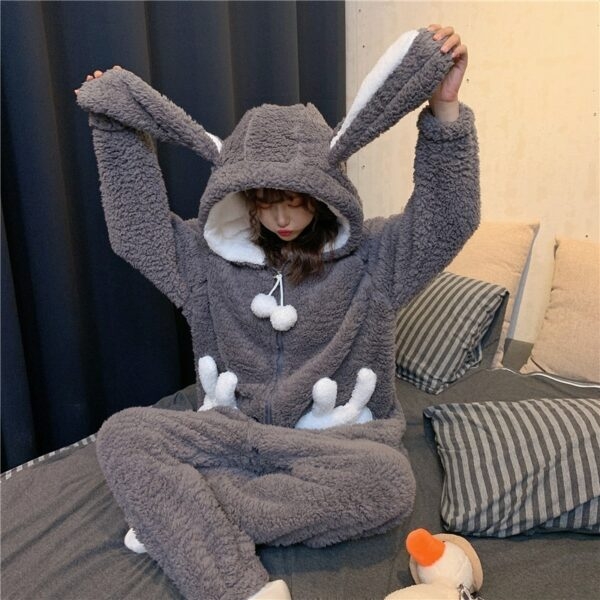 Kawaii Rabbit Plush Pajamas - Kawaii Fashion Shop | Cute Asian Japanese ...