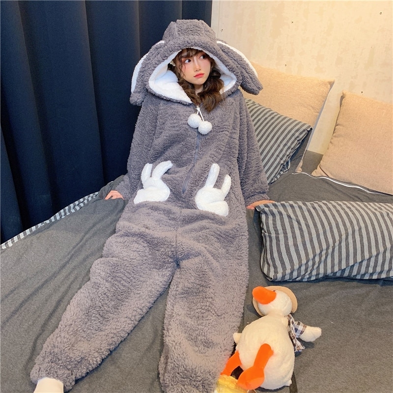 Kawaii Rabbit Plush Pajamas - Kawaii Fashion Shop