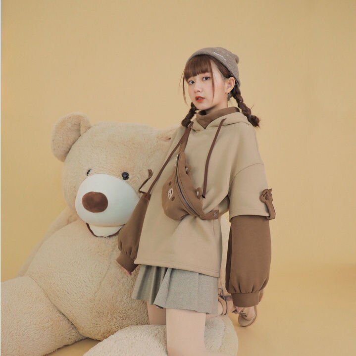 Oversized Harajuku Streetwear Zip up Teddy Bear Hoodie, Harajuku Clothing,  Korean Fashion, Kawaii Hoodie, Unisex -  Sweden