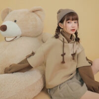 Sweat à capuche ours esthétique Harajuku ours kawaii