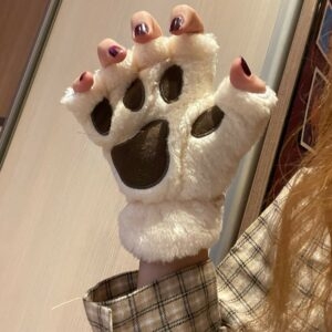 Kawaii Plush Cat Paw Gloves bear kawaii
