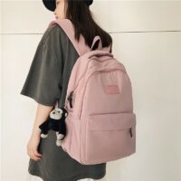 Joli sac à dos en nylon de couleur unie Mode kawaii