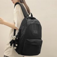 Joli sac à dos en nylon de couleur unie Mode kawaii