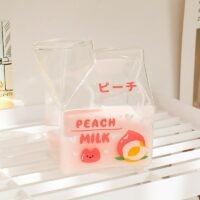 Kawaii Strawberry Glass Water Cup Cute kawaii