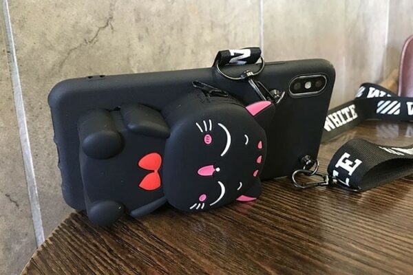 Kawaii 3D Cartoon Cat Wallet Phone Case 5
