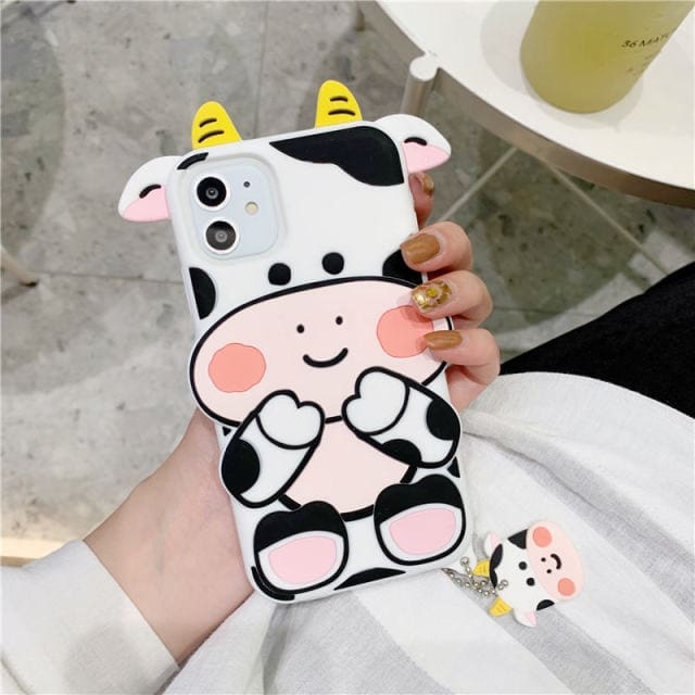 Vache à lait de dessin animé 3D Coque et skin iPhone