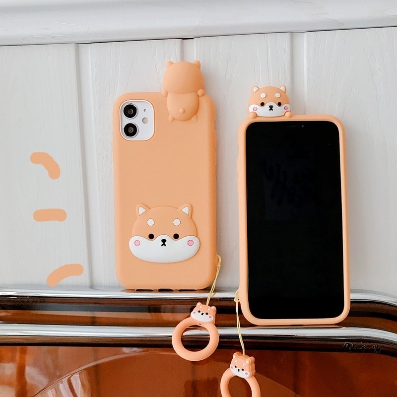 Чехол для iPhone с милым 3D-мультфильмом Сиба-ину