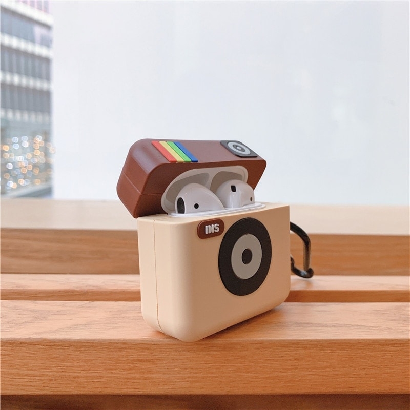 Estuche Kawaii para Airpods con cámara de Instagram