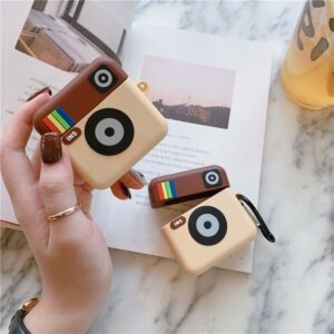 Étui Airpods pour appareil photo Instagram Kawaii