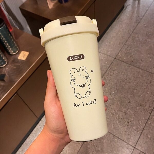 Kawaii einfarbige Cartoon-Thermowasserflasche 500 ml Kaffeetasse kawaii