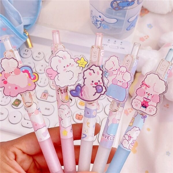 Cute Cartoon Rabbit Gel Pen 6pcs/Set - Kawaii Fashion Shop | Cute Asian ...