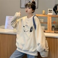 Kawaii Harajuku Sweatshirt mit lockerem Druck Harajuku-Kawaii