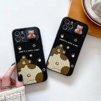 Protección de lente de cámara de oso de dibujos animados Funda y vinilo para iPhone Lente de cámara kawaii
