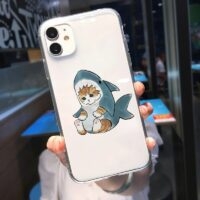 Kawaii cartoon kat transparant iPhone-hoesje Cartoon kat kawaii