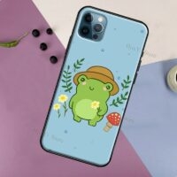 Kawaii Frog Mushroom iPhone-fodral Cottagecore kawaii