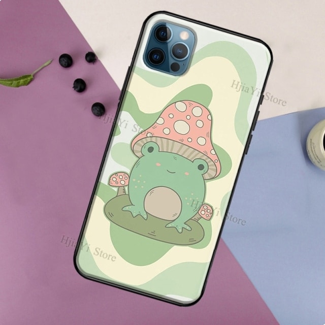 Kawaii Frog Mushroom iPhone-fodral