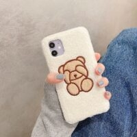 Coque et skin iPhone en peluche d'agneau mignon ours kawaii