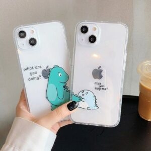 Cartoon Dinosaur Couple iPhone Case