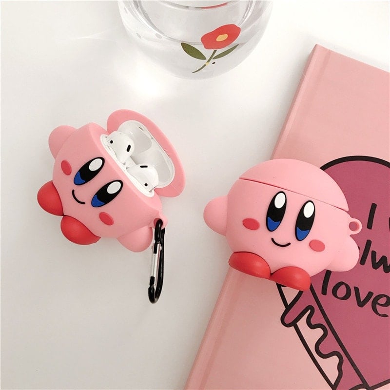 Kawaii Kirby Airpods Case for Airpods 1/2/3 Pro Funda Airpods Case Anime  Figure Kirby Waddle Dee Silica Gel Bluetooth Earphone - AliExpress