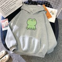 Harajuku-Cartoon-Frosch-Sweatshirt Frosch kawaii