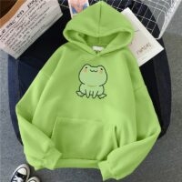 Harajuku-Cartoon-Frosch-Sweatshirt Frosch kawaii