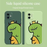 Śliczne etui na iPhone'a z zielonym dinozaurem Śliczne kawaii