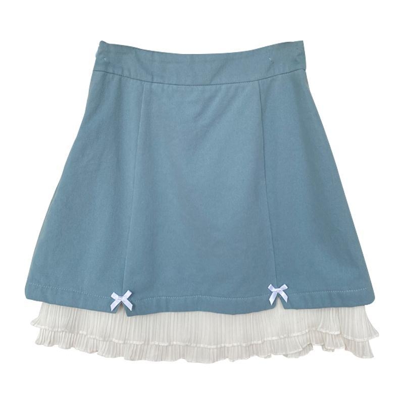 Mini jupes plissées bleues kawaii